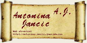 Antonina Jančić vizit kartica